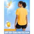thumbnail image 2 of BALEAF Women's Short Sleeve Shirts UPF 50+ Sun Shirt V Neck UV Protection Workout Moisture Wicking Quick Dry Lightweight Yellow S, 2 of 7