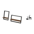 thumbnail image 1 of Estantes de pared para almacenamiento,Estantes flotantes de madera Estantes de pared de madera,Estatua de reno,Estatua de reno negro,decoración para el hogar,artesanía,Figura de ciervo de, 1 of 8