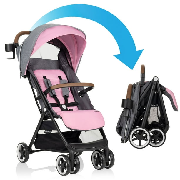 Evenflo Gold Otto Self Folding Lightweight Travel Stroller Opal Pink Walmart