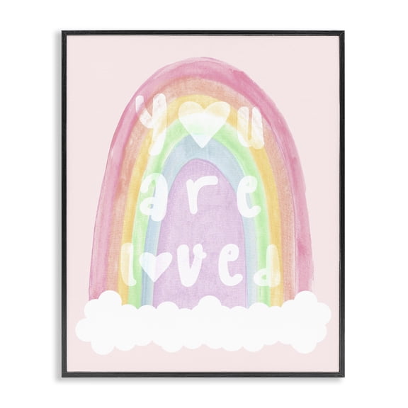 Stupell Industries Eclectic You Are Loved Pastel Phrase Black Framed Giclee Art, 11 x 14, by Lil' Rue