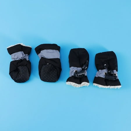 GOOHOCHY Doggie Boots Waterproof Paw Shoes for Small Medium Dogs Black