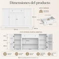 thumbnail image 3 of Zocalo Buffet de Almacenamiento con 4 Puertas y Cajón, Gabinete Multiusos para Cocina y Comedor 137.9 cm, Blanco, 3 of 10