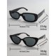 thumbnail image 4 of 2pcs/Set Unisex Cat Eye Ellipse Shape Fashionable Sunglasses, Suitable For Parties, Outdoor Travel, 4 of 4