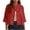 Red #190, variant on Women's Cotton Linen Button Down Shirts Casual 3/4 Sleeve Double-Breasted Collared Work Blouses Lightweight Cardigan Pink L