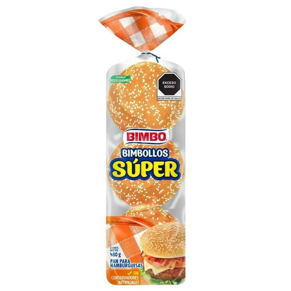 Pan para hamburguesa Bimbo Bimbollos Súper 6 pzas