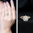 thumbnail image 3 of Rosec Jewels Lab Created Diamond Flower Ring - Cluster Engagement Ring - EF-VS Grade Certified, 14K Yellow Gold, US 3.00, 3 of 9
