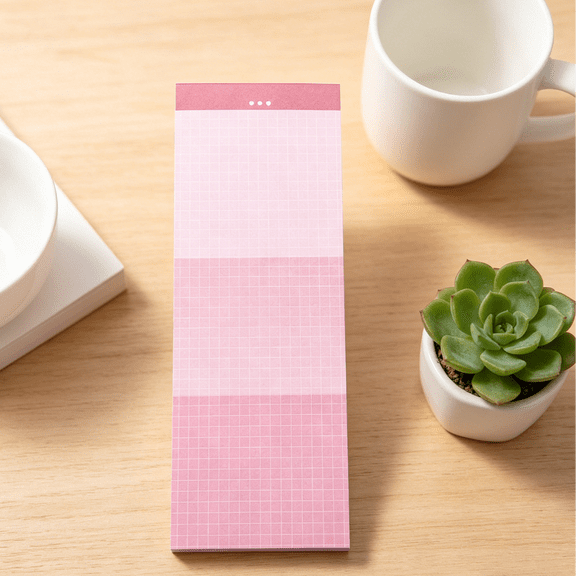 Gradient Color Grid Paper Pad, 1 Pc No-Adhesive Sticky Note, Long Narrow Notepad, 50 Sheets, Portable Memo Pad, Tearable Paper To-Do List Notepads for Reminders, Planning & Everyday Organization