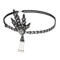 thumbnail image 1 of 1920 Great Headband Crystal Charleston Prom nupcial - Negro, Jinwen Diadema Flapper de los años 20, 1 of 8