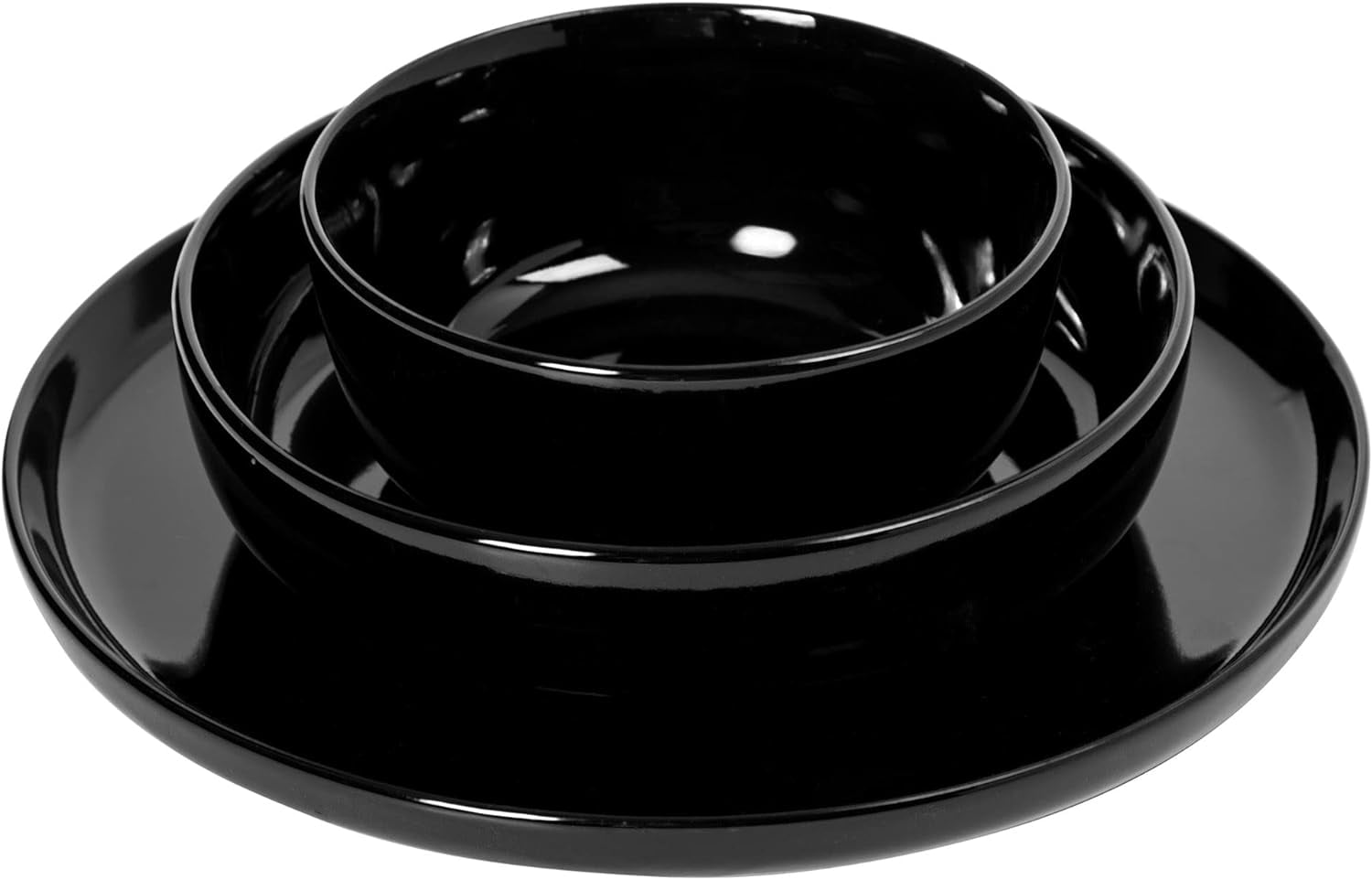 Gibson Home Oslo 12 Piece Porcelain Dinnerware Set - Black