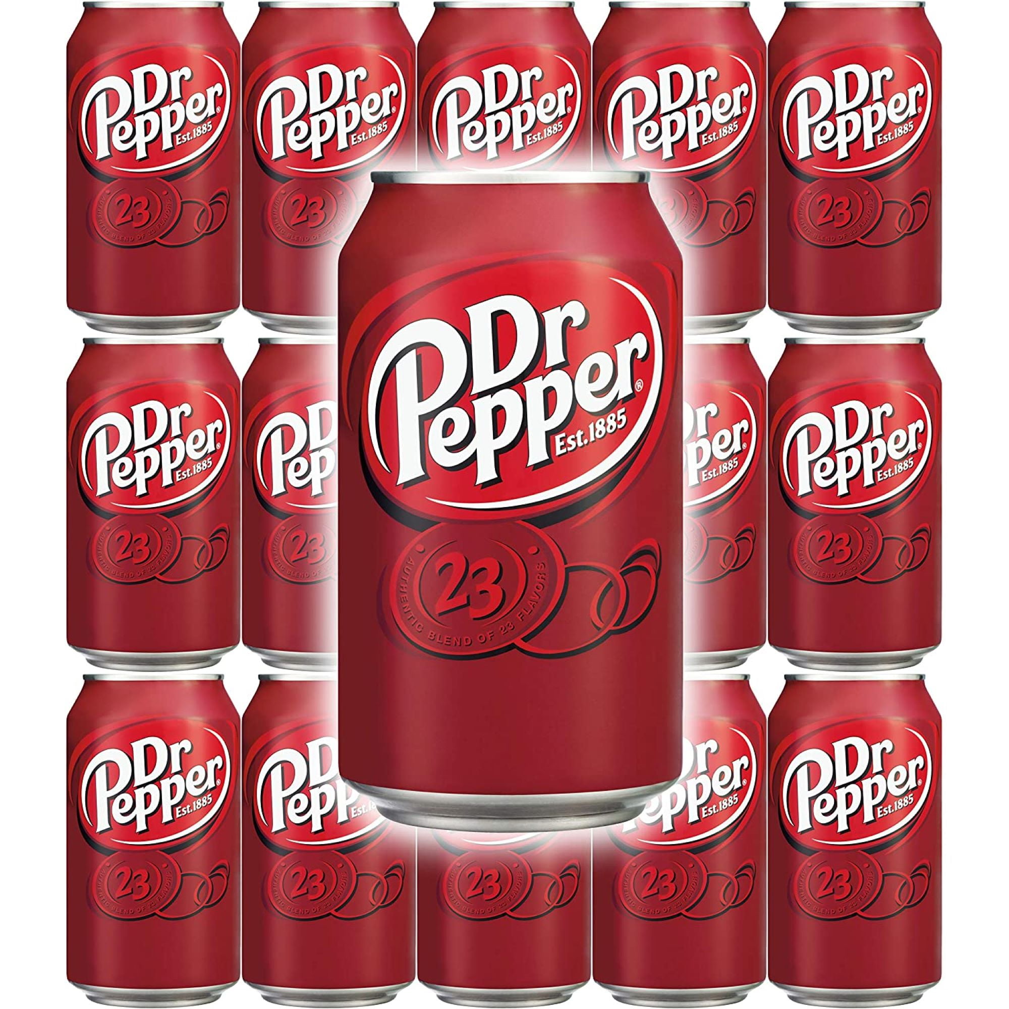 Dr Pepper Soda Pop 12oz Cans, Quantity of 18