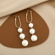 thumbnail image 4 of Pendientes de Aro Ganfancp de Perlas En Forma de U Tamaño de la Moda 1 Par, 4 of 7