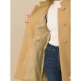 thumbnail image 5 of INSPIRE CHIC Women's Coat Mid Length Stand Collar Single Breasted Winter Outerwear Overcoat Khaki M, 5 of 7