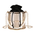 thumbnail image 5 of Bolso de hombro individual para mujer, nuevo bolso de moda europea y americana, bolso de cubo de metal con personalidad, bolso de mensajero hueco con cadena de perlas, 2025, 5 of 5