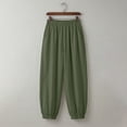 thumbnail image 6 of Womens Wide Leg Balloon Pants Casual Trendy Elastic Waist Wide Leg Harem Pants Baggy Pleated by Yigetop Green S, 6 of 7