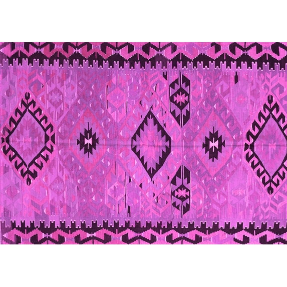 Ahgly Company Indoor Rectangle Abstract Pink Contemporary Area Rugs, 2' x 3'