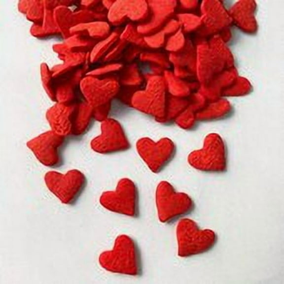 Cupcake Topper Sprinkle Quins, 8 oz (Red Heart Shapes) 8oz