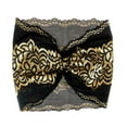 thumbnail image 5 of Black Gold Lace Headband Wide Stretchy Lace Boho Chic Head Band Hair Bands Wedding Vintage Floral Super Wide Great Coverage ShariRose, 5 of 7