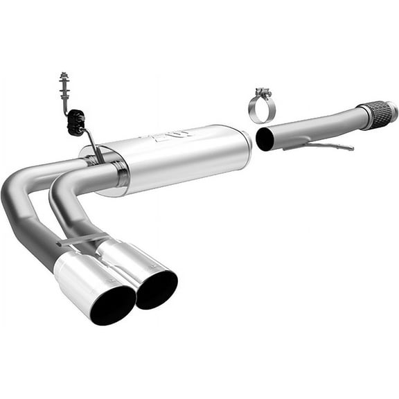 Magnaflow 14 Chev Silverado V8 5.3L CC/EC Dual Same Side Before P/S Tire Exit SS Cat Back Perf Exh Fits select: 2014-2018 CHEVROLET SILVERADO, 2014-2018 GMC SIERRA