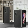 thumbnail image 2 of ELEHOLD for Samsung Galaxy Z Fold 3 Slim Folding Case Fiber Pattern Full Body Protection Shockproof Anti-Fingerprint Anti-Scratch Protective Case for Z Fold 3,Black, 2 of 7