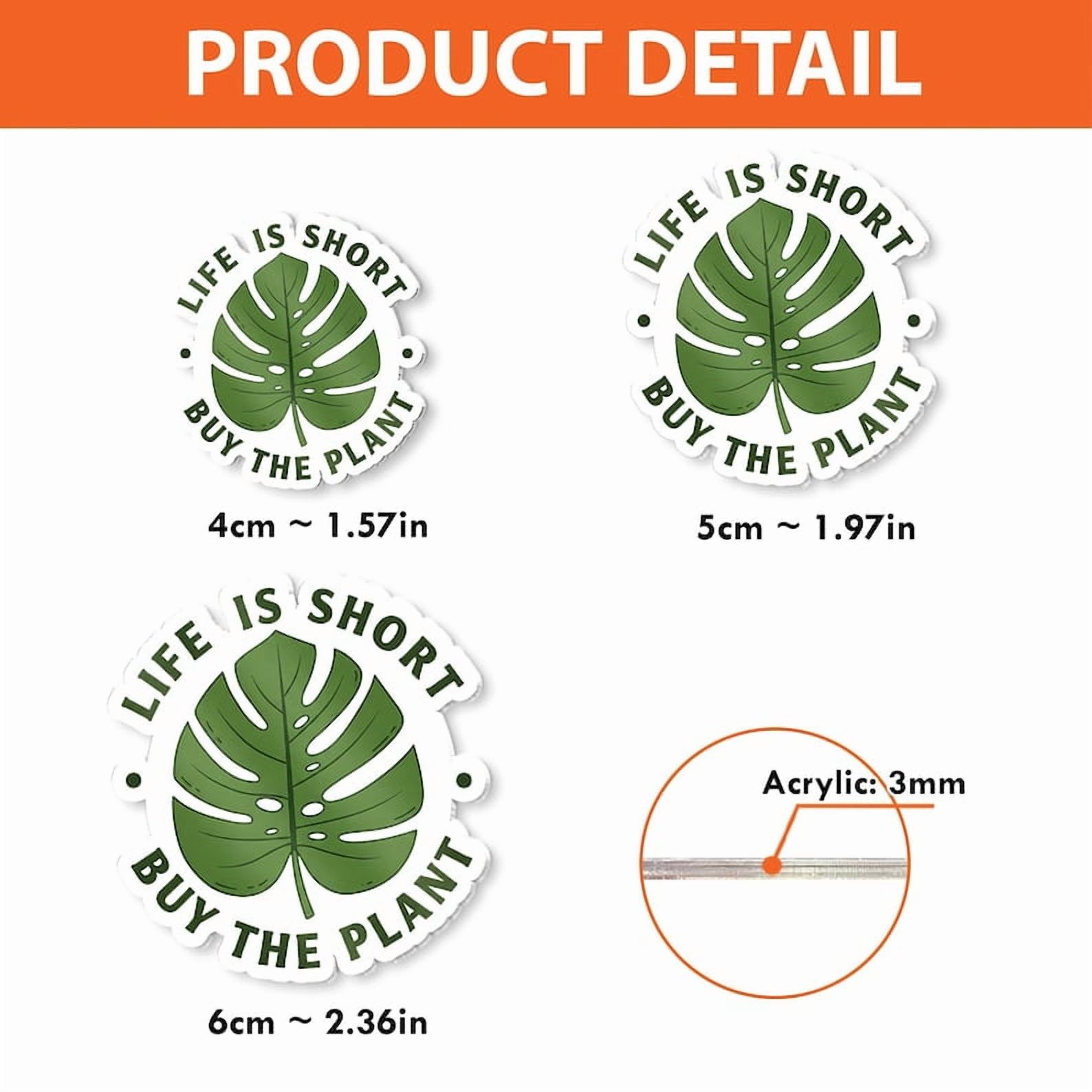 TiniDecor Life Is Short Buy The Plant Badge Reel, Monstera Leaf Retractable ID Holder, Cute Gift for Plant Lovers