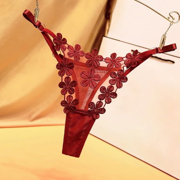 WILLBEST Sin Costura Pure Desire Tanga Hebilla De Metal Diseño Dulce Bordado De Flores Transpirable Malla Sexy Cinturón Ajustable Señoras Plus Size Ropa Interior