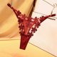 thumbnail image 2 of Braguitas tanga para mujer: hebilla metálica, bordado floral, malla transpirable, cinturilla ajustable, tallas grandes: talla única para 40-75 kg, 2 of 3