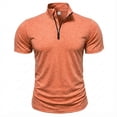 thumbnail image 7 of Dresfit Polo Pullover Mens Stand Collar Zipper Quarter Zip T Shirts Summer 2026 Short Sleeve Big and Tall Cotton Golf Shirt Lightweight Loose Tennis Tops Orange 2XL, 7 of 7