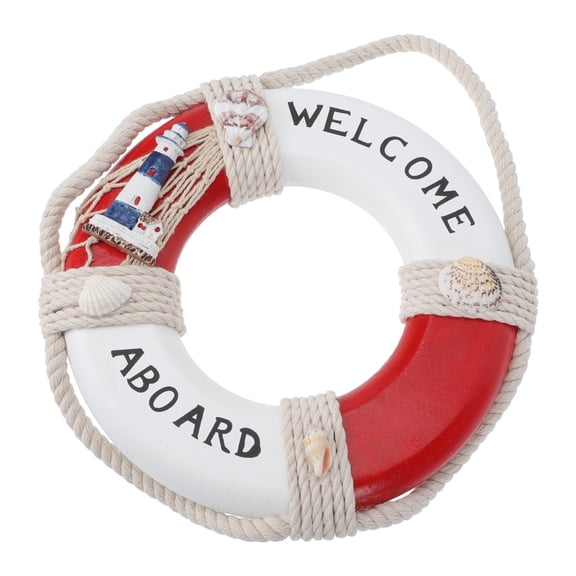 FOMIYES 1Pack Decorative Life Ring Hanging Ornaments For Home And Kitchen Red Cotton