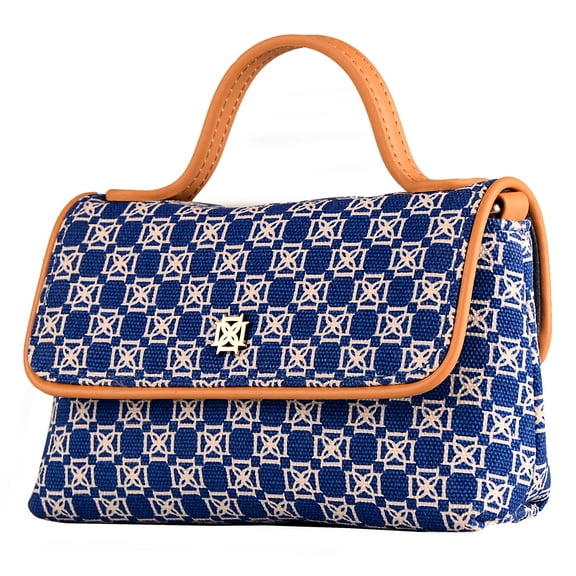 DOMINIE Crossbody Handbag /Clutch Purse Blue Canvas With Removable Shoulder Strap Unisex Audrey