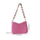thumbnail image 4 of Bolso de mano con cadena para mujer, Bolso de mano informal tejido de color sólido de paja para mujer (rosa), 4 of 6