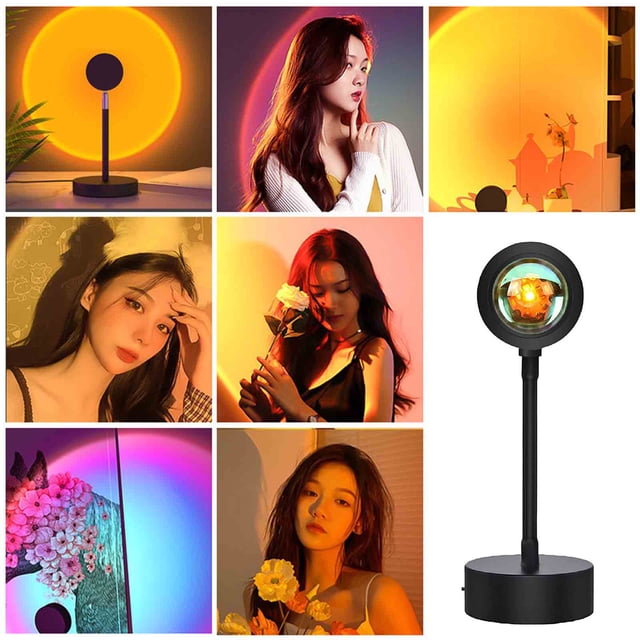 Sunset Lamp Projection Led Lights with Remote, 16 Colors Night Light 360° Rotation Rainbow Lights 4 Modes Setting for Photography/Selfie/Party/Home/Living Room/Bedroom Decor, Gifts for Women