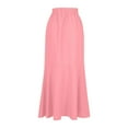 thumbnail image 4 of Skirts for Women High Waist Wrap Skirt with Asymmetrical Hem Flowy Belted A-Line Long Skirt for Women (Pink XXL), 4 of 4