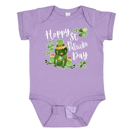 

Inktastic Hoppy St. Patrick s Day Cute Frog with Clover Boys or Girls Baby Bodysuit