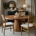 thumbnail image 2 of Guyou Farmhouse Dining Chairs Set of 2, Mid-Century Modern Solid Wood Dining Side Chairs, Sherpa Upholstered Kitchen Chairs with Ladder Back for Dining Room Living Room Restaurant, Brown Frame, 2 of 8