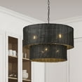 thumbnail image 6 of Golden Lighting 1084-6 BLK-BW 6 Light Erma Chandelier, Matte Black & Black Wicker, 6 of 7