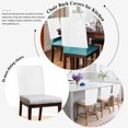 thumbnail image 5 of White Chair Back Cover for Dining Room Set of 4, Modern Minimalist Pure Soild Color Removable Kitchen Chair Slipcovers, Washable Seat Protector for Restaurant Party Banquet Wedding Décor, 5 of 9