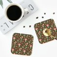 thumbnail image 5 of Kll Square Drink Coasters Set Of 4,Pu Leather Absorbent Coasters Set Decorative Coffee Cup Coasters Housewarming Gift For Home Decor-Mushrooms And Autumn, 5 of 9