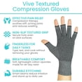 thumbnail image 2 of Arthritis Gloves with Grips - Men & Women Textured Fingerless Compression - Open Finger Hand Gloves for Rheumatoid and Osteoarthritis - Arthritic Joint Pain Relief for Computer Typing (Large), 2 of 8