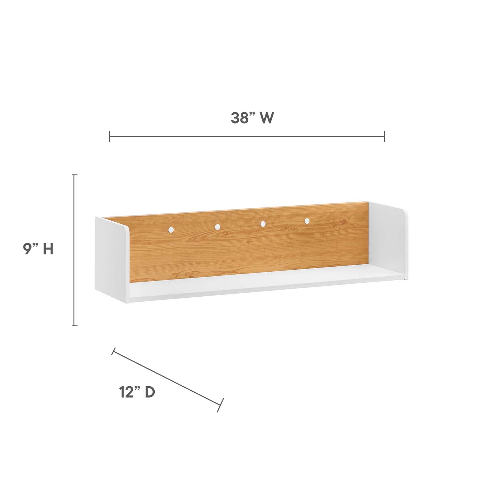 Kinetic 38" Wall-Mount Office Desk With Cabinet and Shelf in White Natural