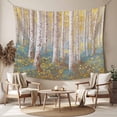 thumbnail image 2 of Yellow Blue Oil Painting Large Tapestry for Bedroom Wall Hanging Tapestry, Contemporary Abstract Art Ceiling Backdrop Tapestries Poster Blanket Wall Decor for Teens Room Living Room Dorm 100" x 59", 2 of 8