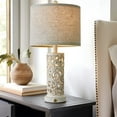 thumbnail image 4 of Oneach Farmhouse 3 Way Dimmable Wash White Table Lamp Set of 2 for Living Room Bedroom 22" Retro Bedside Nightstands Lamps with 2 USB Ports(2 Bulbs Included), 4 of 10