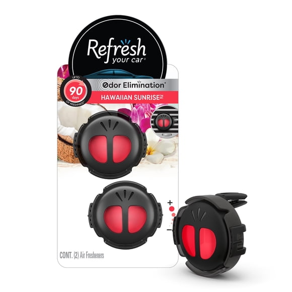 Refresh Your Car Mini Difusor Ambientadores Para Coche Aroma A Amanecer Hawaiano, Paquete De 2