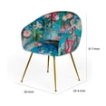 thumbnail image 5 of Benjara 25" Dining Chair- Floral Design- Gold Legs- Blue Velvet Upholstery, 5 of 6