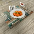 thumbnail image 2 of Ambesonne Farmhouse Place Mats Set of 4, Rustic Wooden Planks Art, Standard Size, Turquoise Camel and Eggshell, 2 of 5