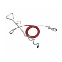 Retriever Dog Spiral Stake and Tie Out Cable 89010 Q RED15 - Up to 80lb Capacity