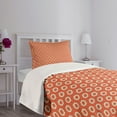 thumbnail image 5 of Ambesonne Ikat Quilted Bedspread Set 2 Pcs, Grunge Oval Shapes Vintage, Twin Size, Orange Pale Yellow, 5 of 6
