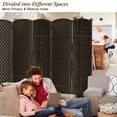 thumbnail image 5 of Room Divider 8-Panel Room Partition, Foldable Freestanding Room Dividers, 6 ft Office Partition Walls Wood Divider Folding Portable Privacy Screen，Darkmocha, 5 of 7