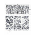 thumbnail image 3 of Dark Blue Flowers Curtain Valance for Windows/Living Room/Kitchen/Bathroom/Café, Short Rod Pocket Tier Curtain Window Treatment Panel Pastoral Vintage Farmhouse Leaf Spring Topper Curtain 42''x12'', 3 of 6