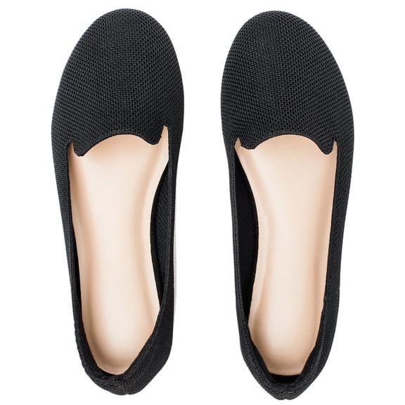 Veittes Women's Wide Width Flat Shoes, Round Toe Slip On Casual Dress Office Shoes.