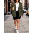 thumbnail image 6 of Gleelist Plus Size Hoodies For Women Lightweight Long Sleeve Zip Up Hooded Sweatshirt Trendy Ribbed Knit Jackets With Pockets XL-5XL, 6 of 7